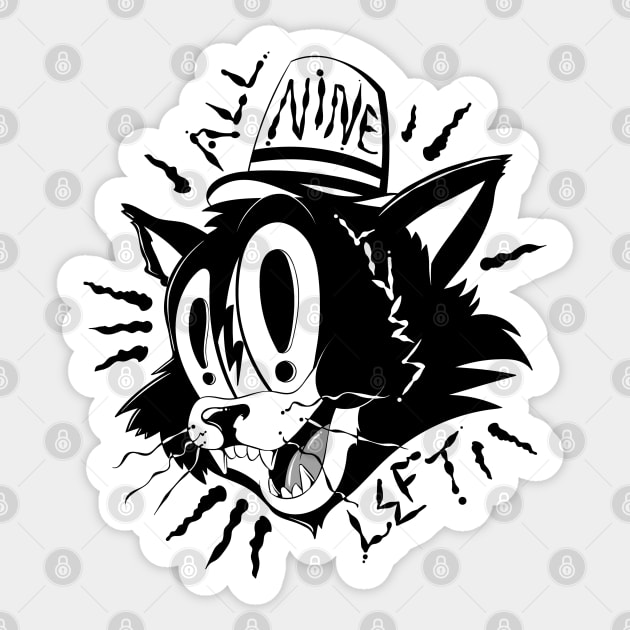 All Nine Lives Left Cat Sticker by GCS Designs